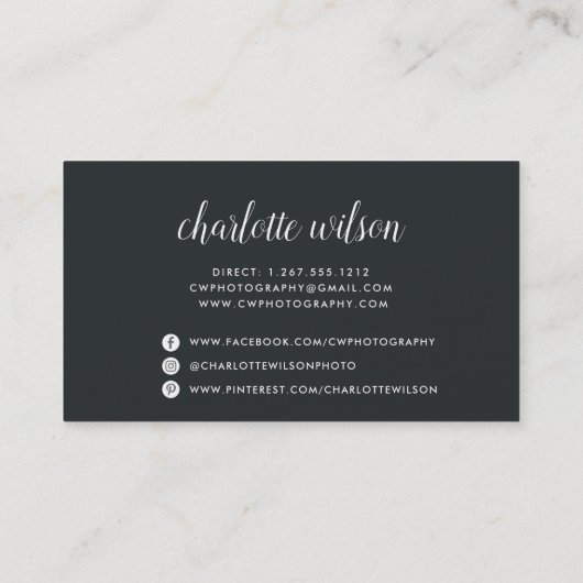 書道モダンロゴ名刺 |インク 名刺 (裏面)