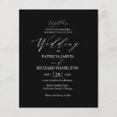 書道モダン予算結婚式招待状 チラシ (正面)