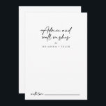 書道モダン優雅な結婚式 アドバイスカード<br><div class="desc">この書道モダンエレガントな結婚式のウェルウィッシュアドバイスカードは素朴な人に最適結婚である。とエレガントデザインはシンプル、クラシックとスクリプトのタイポグラフィを白黒で表す。これらのカードはs、結婚ブライダルシャワー、ベビーシャワー、卒業式パーティーなどに最適だ。新郎新婦の名前、両親または卒業生の名前でカードをパーソナライズ。</div>