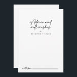 書道モダン優雅な結婚式 アドバイスカード<br><div class="desc">この書道モダンエレガントな結婚式のウェルウィッシュアドバイスカードは素朴な人に最適結婚である。とエレガントデザインはシンプル、クラシックとスクリプトのタイポグラフィを白黒で表す。これらのカードはs、結婚ブライダルシャワー、ベビーシャワー、卒業式パーティーなどに最適だ。新郎新婦の名前、両親または卒業生の名前でカードをパーソナライズ。</div>