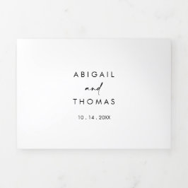 書道モダン優雅な結婚式 三つ折り招待状