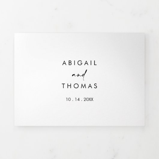 書道モダン優雅な結婚式 三つ折り招待状 (カバー)