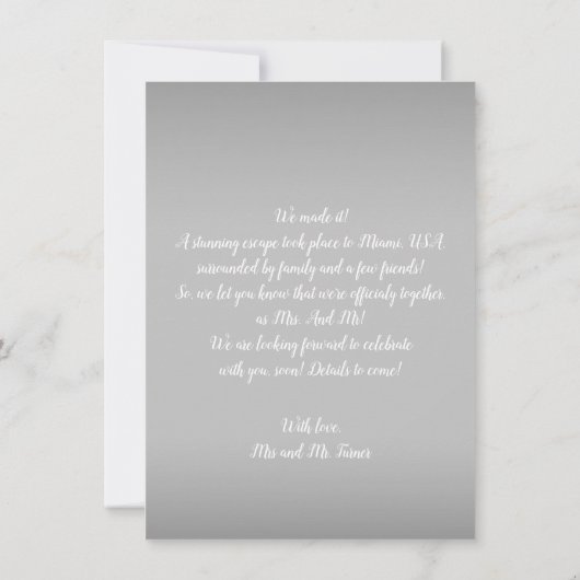 書道モダン公式の書結婚だ 案内状 (裏面)