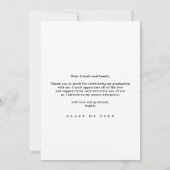 書道モダン写真ありがとう サンキューカード (裏面)