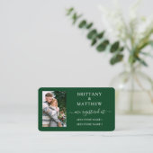 書道モダン写真の結婚レジストリ緑 エンクロージャーカード (スタンド正面)