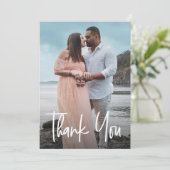 書道モダン写真カスタム赤ちゃんシャワー サンキューカード (スタンド正面)