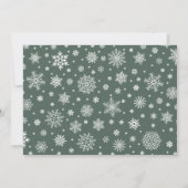 書道モダン写真コラージグリーンクリスマス カード (裏面)