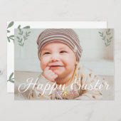 書道モダン写真ハッピーイースター シーズンカード (正面/裏面)