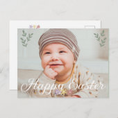 書道モダン写真ハッピーイースター シーズンポストカード (正面/裏面)