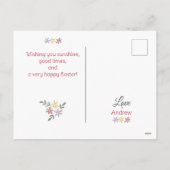 書道モダン写真ハッピーイースター シーズンポストカード (裏面)