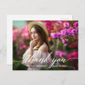 書道モダン写真卒業ありがとう ポストカード (正面/裏面)