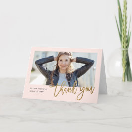 書道モダン写真卒業 サンキューカード