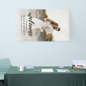 書道モダン写真婚約パーティへようこそ 横断幕 (トレードショー)