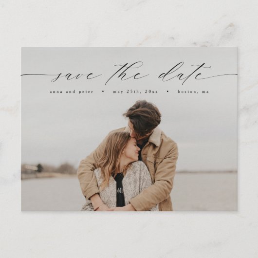 書道モダン写真日付はがき保存 ポストカード (正面)