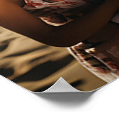 書道モダン写真結婚歓迎 ポスター (角)