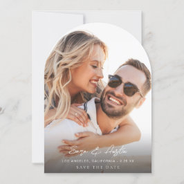 書道モダン写真縦保存Date Arc 招待状