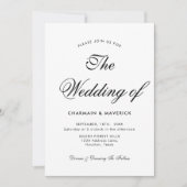 書道モダン写真QRコード結婚s 招待状 (正面)