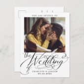 書道モダン写結婚真 インビテーションポストカード (正面/裏面)