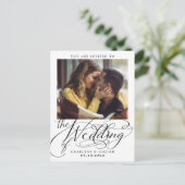 書道モダン写結婚真 インビテーションポストカード (スタンド正面)