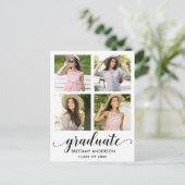 書道モダン卒業パーティー4写真 インビテーションポストカード (スタンド正面)