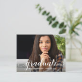 書道モダン卒業写真のお知らせ ポストカード (スタンド正面)