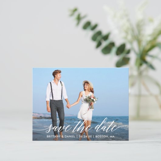 書道モダン台写真の日付を保存 ポストカード (スタンド正面)