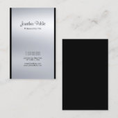 書道モダン台本シルバーファッショナブルLuxe 名刺 (正面/裏面)