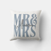 書道モダン台本ミセス・結婚ブルー クッション (裏面)