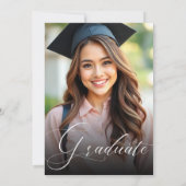 書道モダン台本卒業パーティー写真 招待状 (裏面)