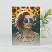 書道モダン台本2写真卒業 案内状 (スタンド正面)