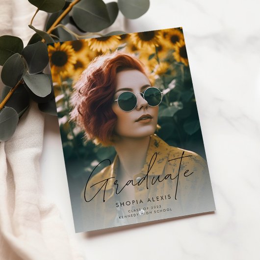 書道モダン台本2写真卒業 案内状