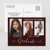 書道モダン台本3写真卒業 ポストカード (正面/裏面)