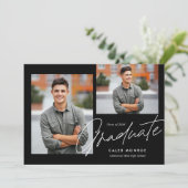 書道モダン台本3写真卒業 案内状 (スタンド正面)