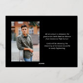 書道モダン台本3写真卒業 箔招待状 (裏面)