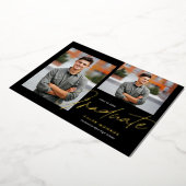 書道モダン台本3写真卒業 箔招待状 (回転した状態)