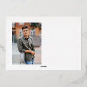 書道モダン台本3写真卒業 箔招待状 (裏面)