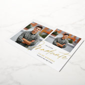 書道モダン台本3写真卒業 箔招待状 (回転した状態)