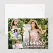 書道モダン台本4写真卒業 ポストカード (正面/裏面)