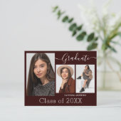 書道モダン台本Brgdy 3写真卒業 ポストカード (スタンド正面)