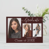 書道モダン台本Brgdy 3写真卒業 案内状 (スタンド正面)