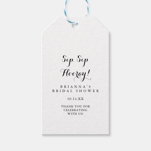 書道モダン園園遊園地ブライダルシャワー ギフトタグ (正面)