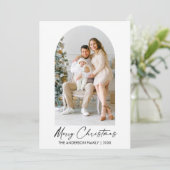 書道モダン墨書写真撮影アーチクリスマス シーズンカード (スタンド正面)