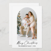 書道モダン墨書写真撮影アーチクリスマス シーズンカード (正面/裏面)