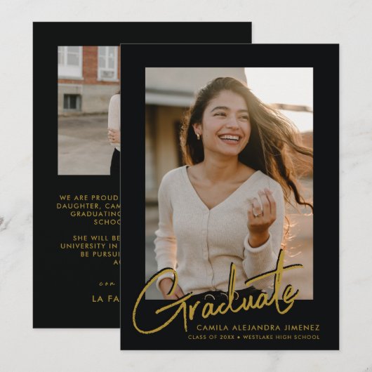 書道モダン学院生 |卒業 案内状 (正面/裏面)