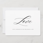 書道モダン家族素朴写真バレンタイン シーズンカード (正面)