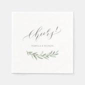 書道モダン応援素朴な結婚緑 スタンダードカクテルナプキン (正面)