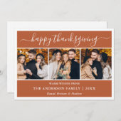 書道モダン感謝祭テラコッタ3写真 シーズンカード (正面/裏面)