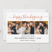 書道モダン感謝祭テラコッタ3写真 シーズンカード (正面)