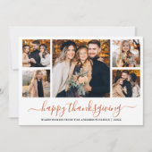 書道モダン感謝祭5写真テラコッタ シーズンカード (正面)