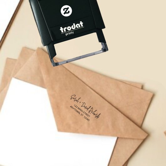 書道モダン手書差出人住所 セルフインキングスタンプ